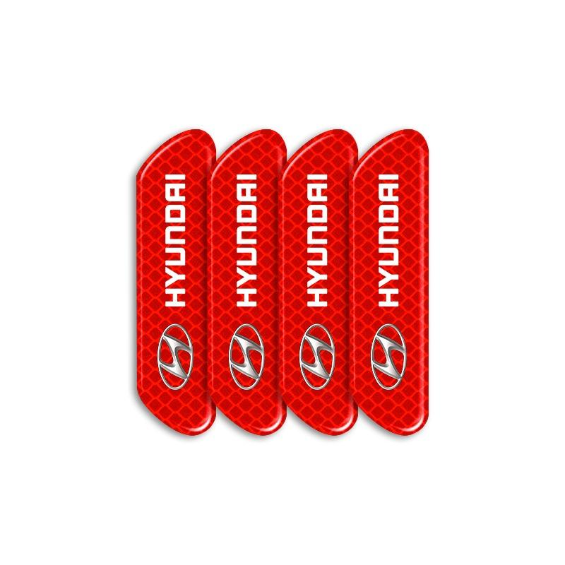 4PCS Car Door Safety Warning Reflective Mark 3D Sticker Car Accessories For Hyundai I30 Tucson I20 Accent I10 Elantra Veloster Getz