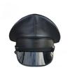 Women Men Leather Military Hat Germany Officer Visor Cap Army Hat Cortical Police Cap Cosplay Halloween Party Hat 57-61cm