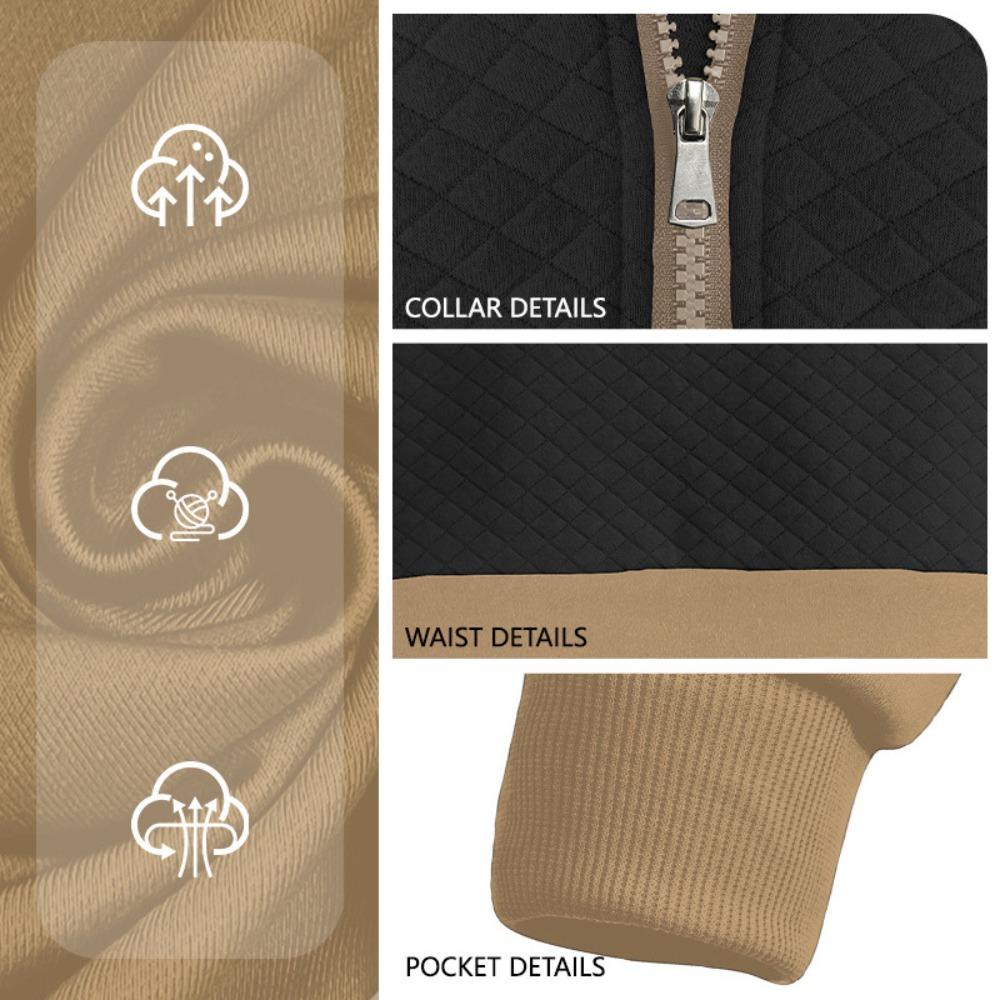 Knit Zipper Minimalist Long-Sleeved Autumn Plus Size Men's Polo Shirt