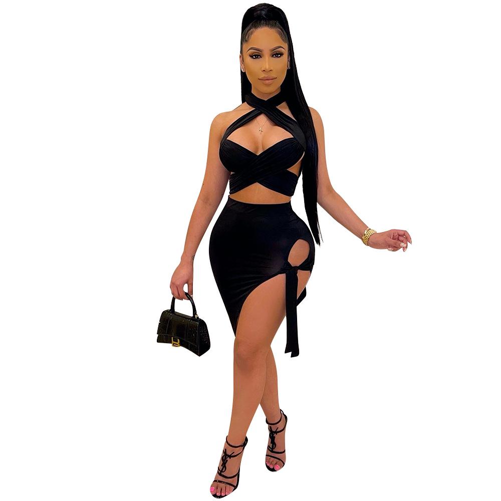 

Європейська та американська жіноча мода Комплект з двох предметів: коротка спідниця Extra Large