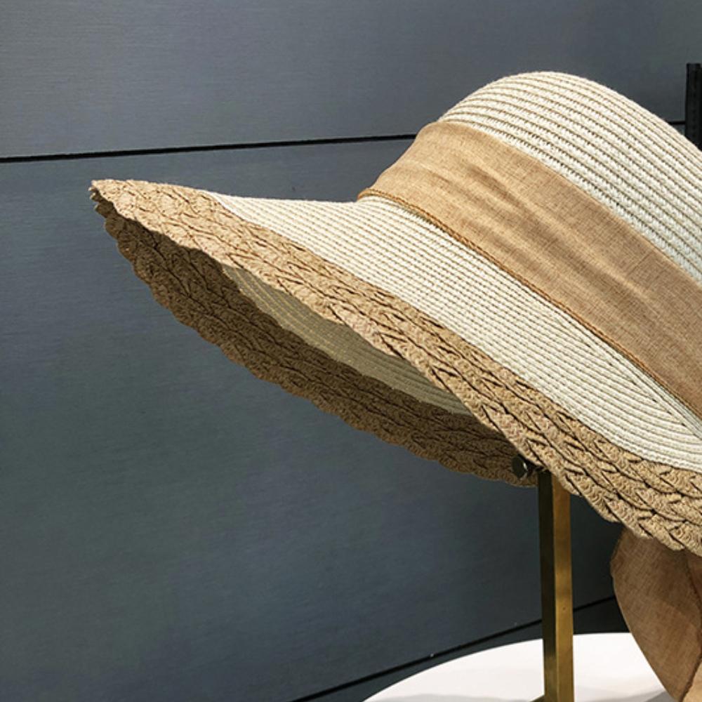 New Streamer Summer Sunscreen Straw Hat Big Eaves Travel Cover Sun Hat Casual Sun Hat