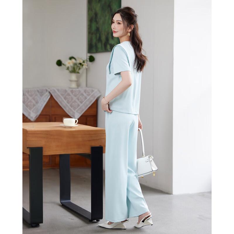 TERRE BLEUE Women's 2026 Summer Breathable T-Shirt & Pants Set