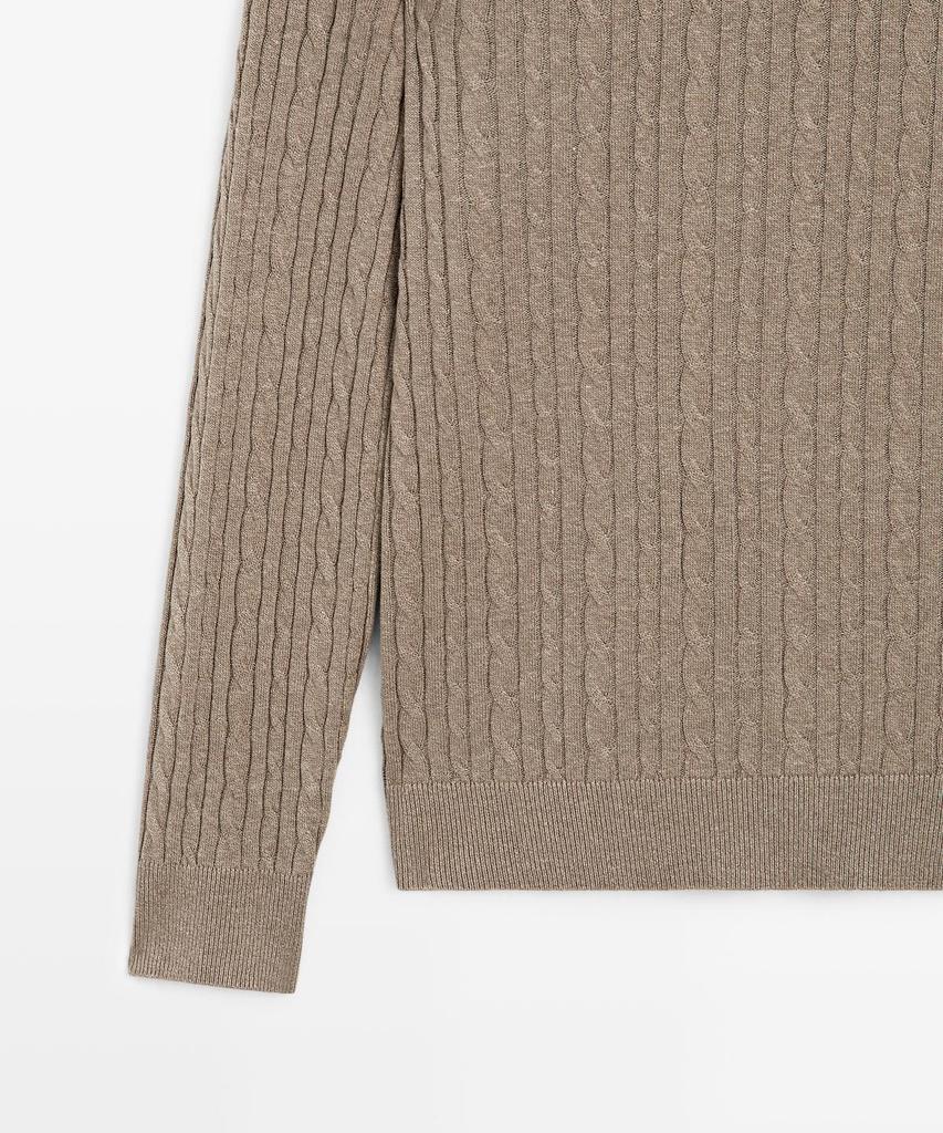 Masimodutti Cotton Blend Cable Knit Sweater
