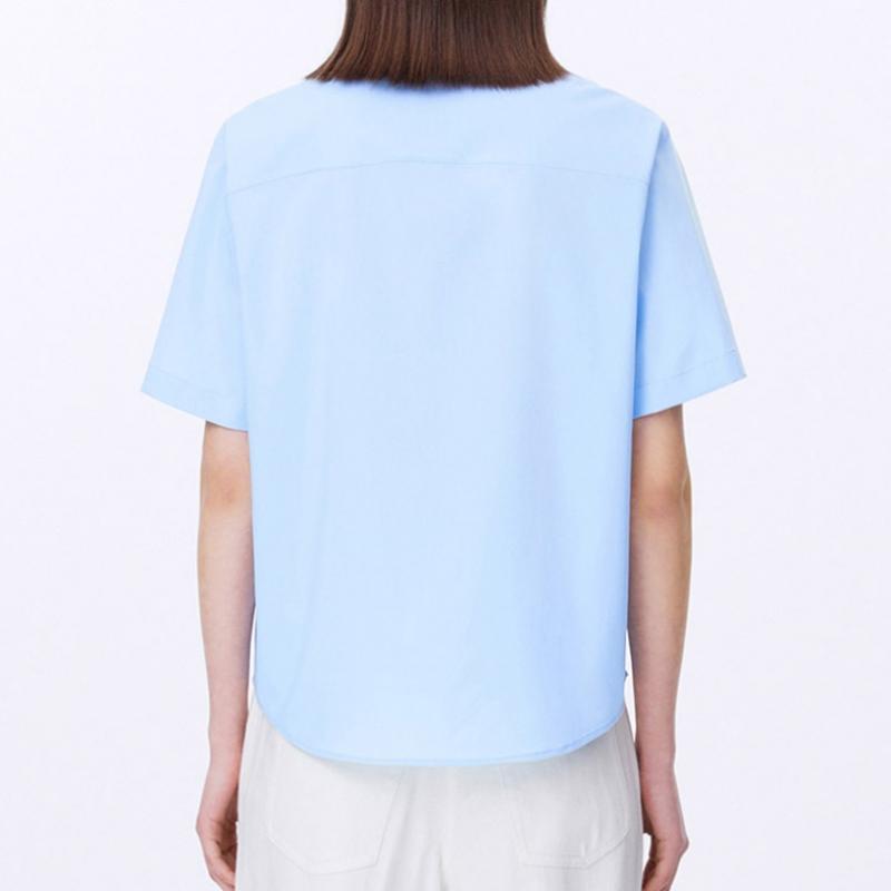 [shs Miss] Basic Half Sleeve Shirt Swwstp22200 Ll