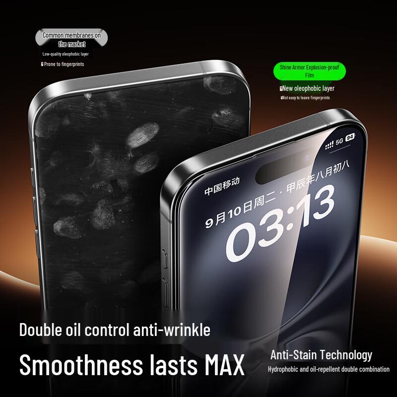 Shanmo HD Shatterproof Screen Protector for iPhone 16/15 (2-Pack)