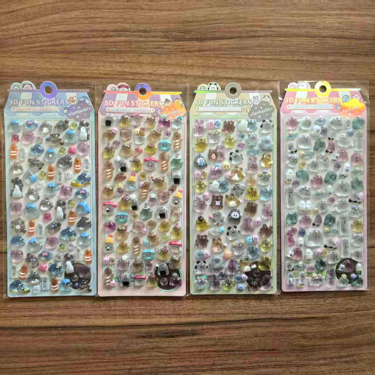3D Cartoon Floating Fun Crystal Diamond Stickers: Cute, Transparent, Embossed Designs for Kids