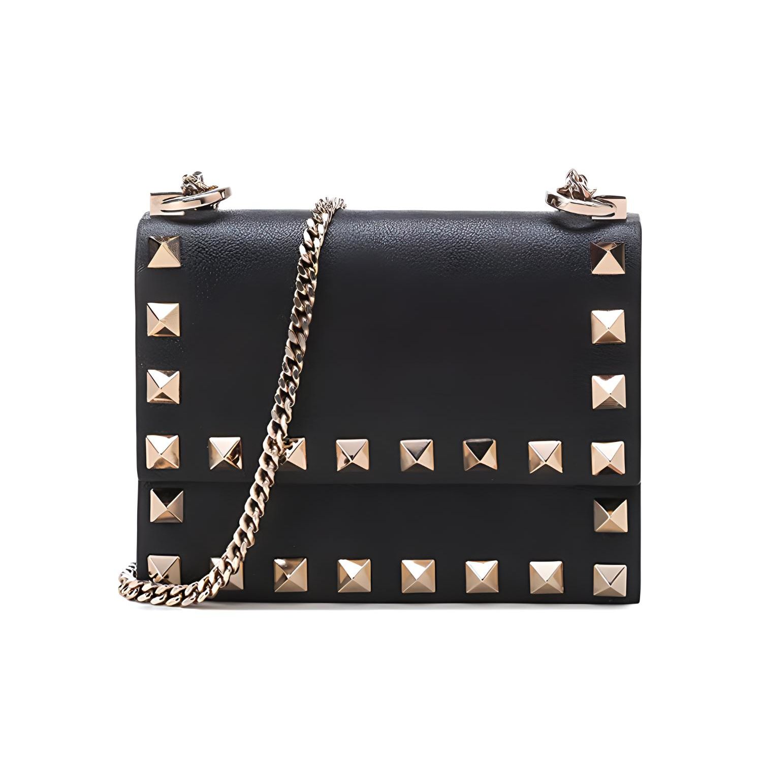 

Valentino Studded Leather Chain Shoulder Bag Women Shoulder Bag Black XW2P0X05BOL-0NO Box(Basic Set+Box)