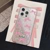 Glitzernde transparente Anti-Fall-Hülle mit rosa Schleifenmuster für iPhone 16 Pro Max 15 Plus 14 Pro 13 12 11 Weiche stoßfeste Silikon-Handyhülle