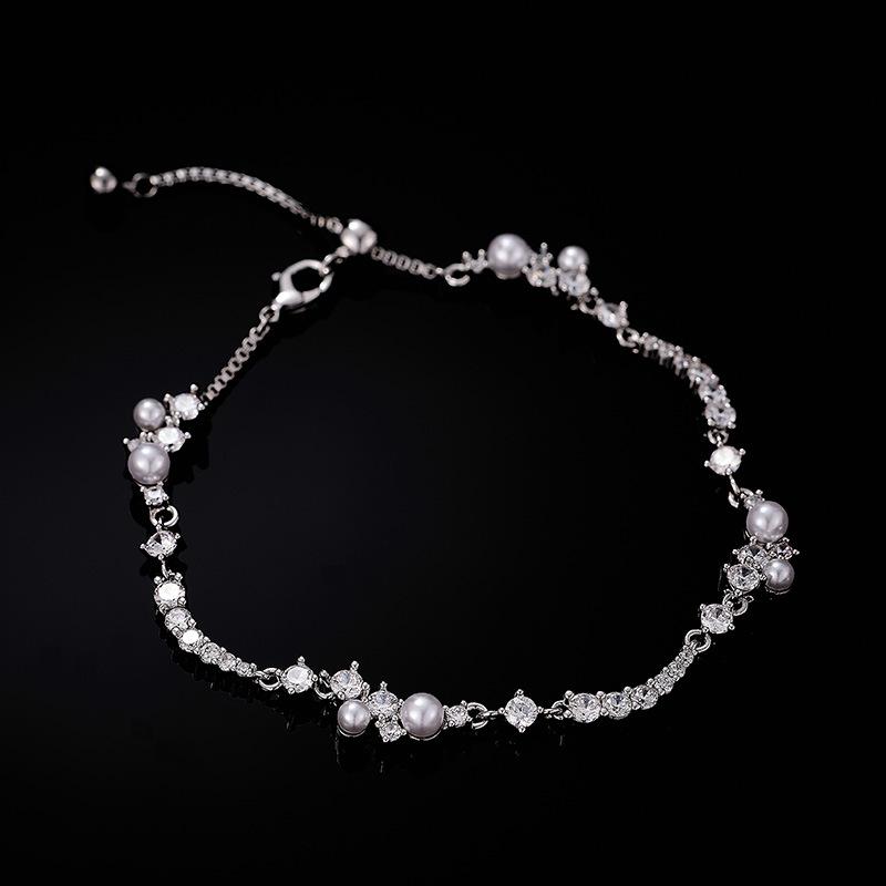 Korean Version of Love Bow Pearl Necklace Luxury Zircon Inlaid Niche Temperament Commuting Versatile Neck Chain Accessories Women 2026
