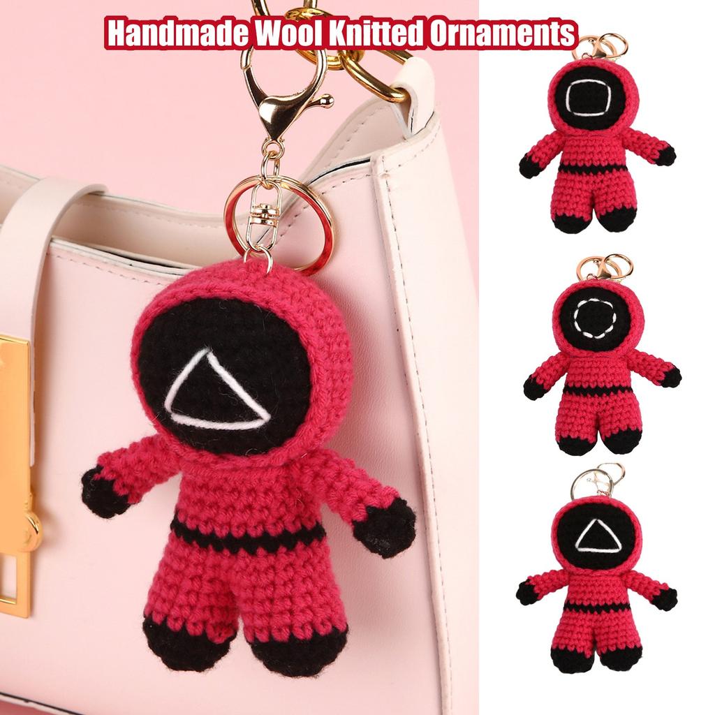 Handmade Wool Knitted Ornaments, Cute Positive Energy Funny Doll Ornaments