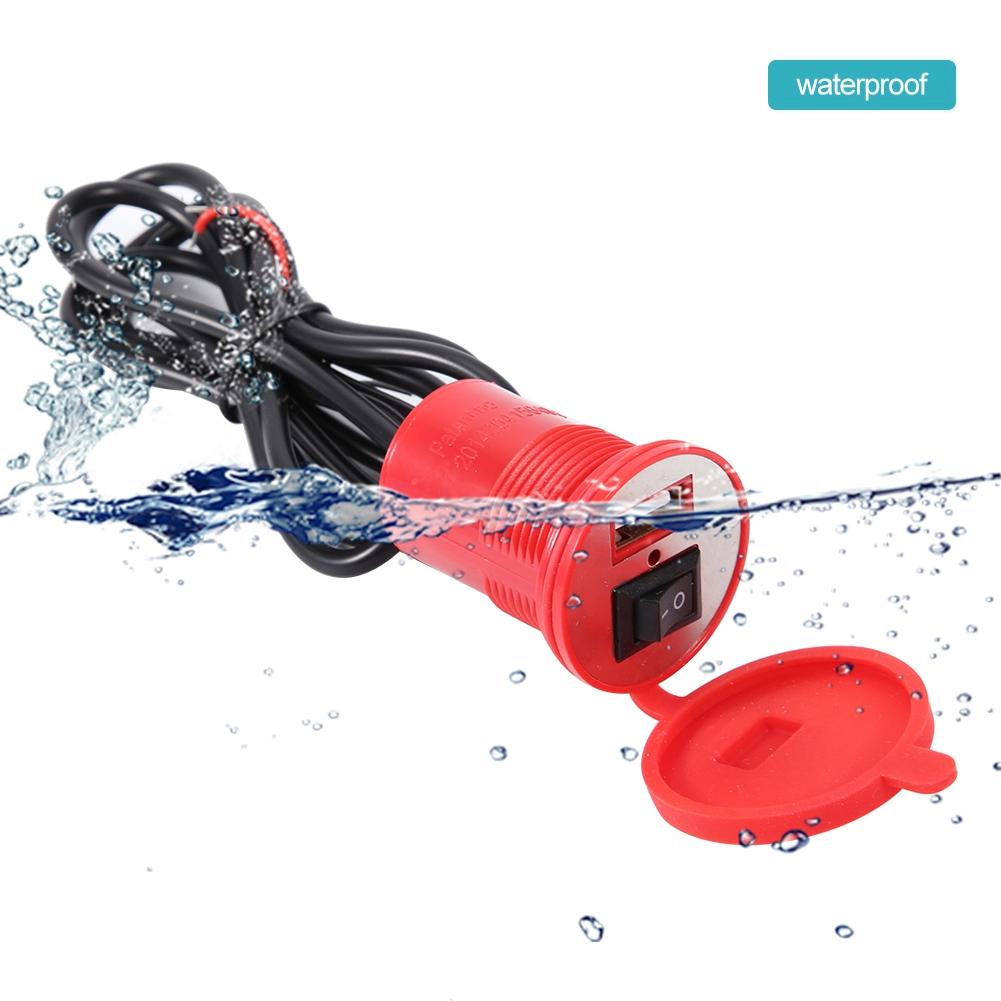 Motorcycle Handle Bar Phone Holder Waterproof USB     12V with   (Yellow)