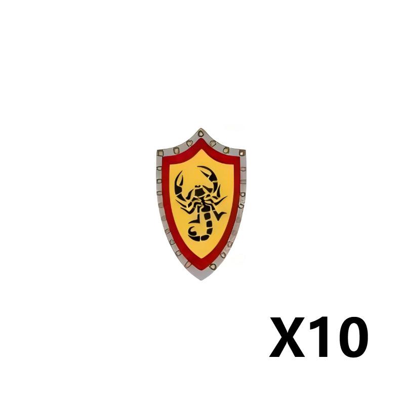 Middle Ages Empire Flag Pole Building Blocks Military Castle Lion Teutonic Knight Soldier Figures Roman Warrior Sheild Brick Toy