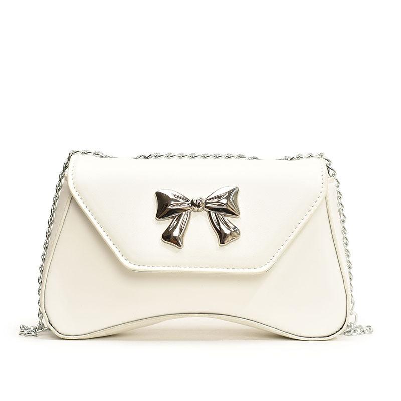Stylish Pu Shoulder Bag For Women 2024 Sweet Bowknot Crossbody Bag Trendy