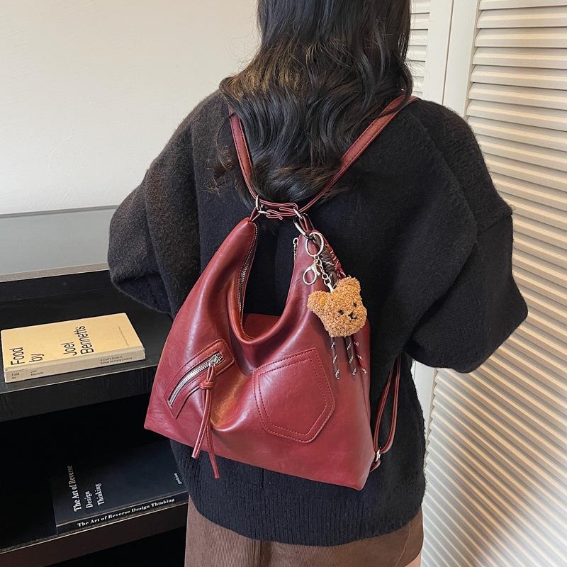Vintage Commuter Tote Bag Women's Large Capacity 2025 New Casual One Shoulder Crossbody Multifunctional Fashion Backpack