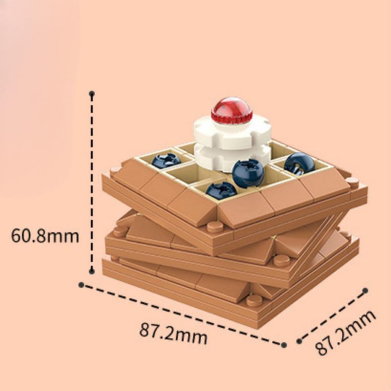 Adorno de pastel de té de la tarde con registro de comida, rompecabezas para niños, juguetes de bloques de construcción