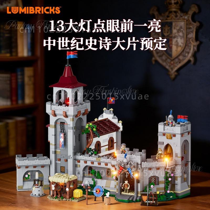 New Medieval Castle Building Blocks Guardian Barracks Lamp Assembling Model Street Scene Collectible Decoration Children's Gifts