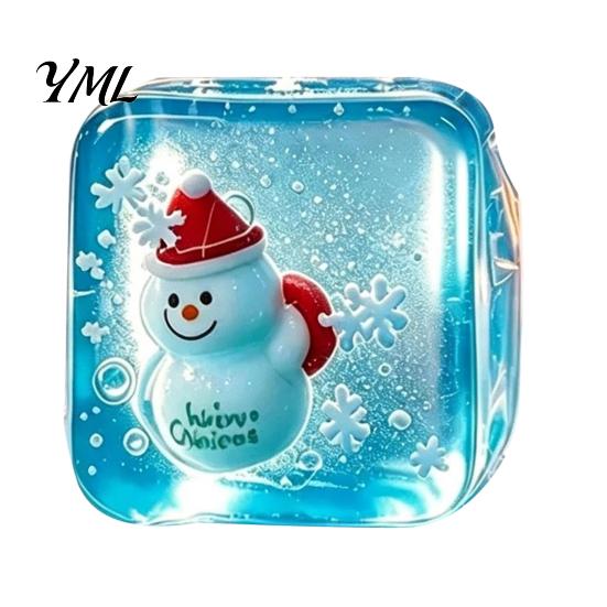 Stress Relief Toy for Halloween Christmas, Anxiety Reduction Ice Cube Squeeze Clear Fidget Toy, Slow Rising Sensory Holiday Gift