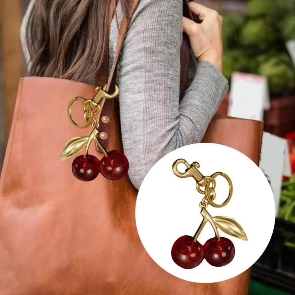 Sparkling Cherry Pendant Fashion Accessory Apple Keyring Stylish Key Pendant Suitable for Adults Friend and Family