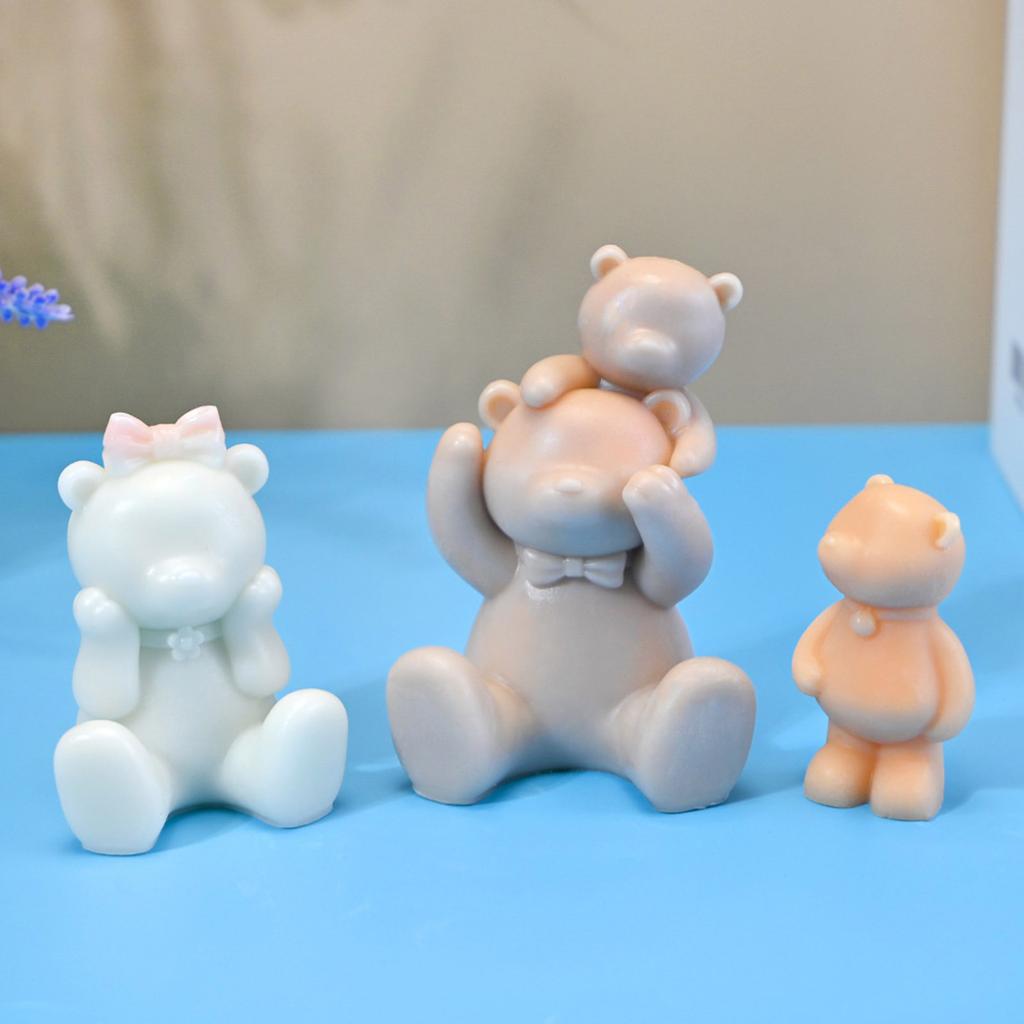 3D Lovely Bear Flexible Silicone Mold for Crafting Supplies Unique Designs Resin And Gypsum Decorations Daily Use