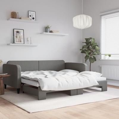 Vidaxl Sofa Rozsuwana, Ciemnoszara, 90X190 Cm, Tkanina