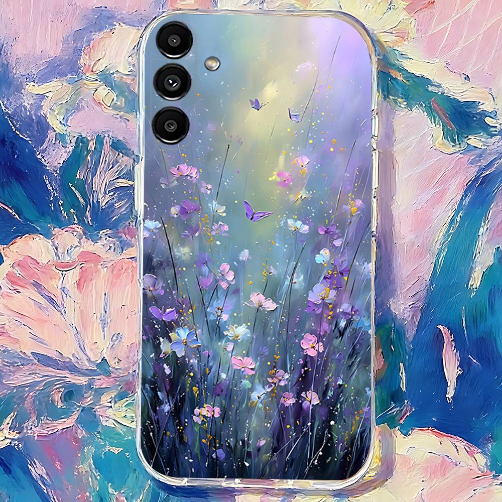 

Painting Art FlowerS COLORFUL Clear case suitable for Samsung S30,S25,S24,S23,S21,S22,S20,S10,5G,FE,lite,PIus,Ultra Transparent SamsungNote20Ultra