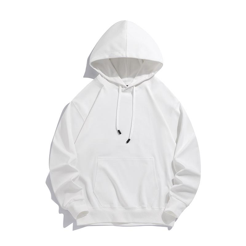 Unisex jednobarevná mikina s kapucí - Jednoduchá, univerzální, volný střih pro jaro a podzim