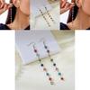 Heart Shape Copper Drop Earrings With Crystals And Tassels For Fashionable Women