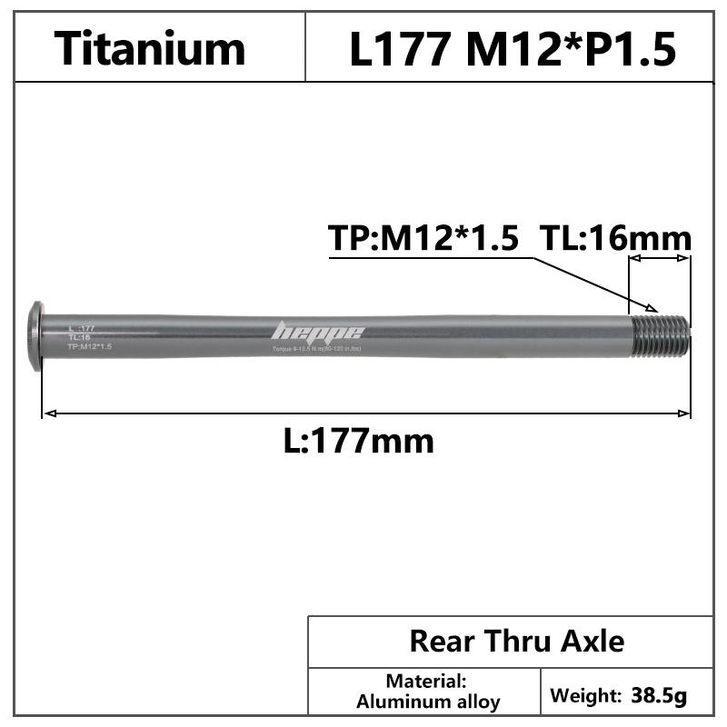 HEPPE MTB Road Bike Titanium Thru Axle Ultra Light Bike Axle 12x142 12x148 Rear Hub Thru Axle Bike Fork 12x100 12x110 Shaft