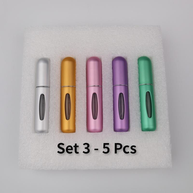 5Pcs 5ml Perfume Refill Bottle Sets Mini Portable Refillable Spray Scent Pump Empty Cosmetic Containers Atomizer