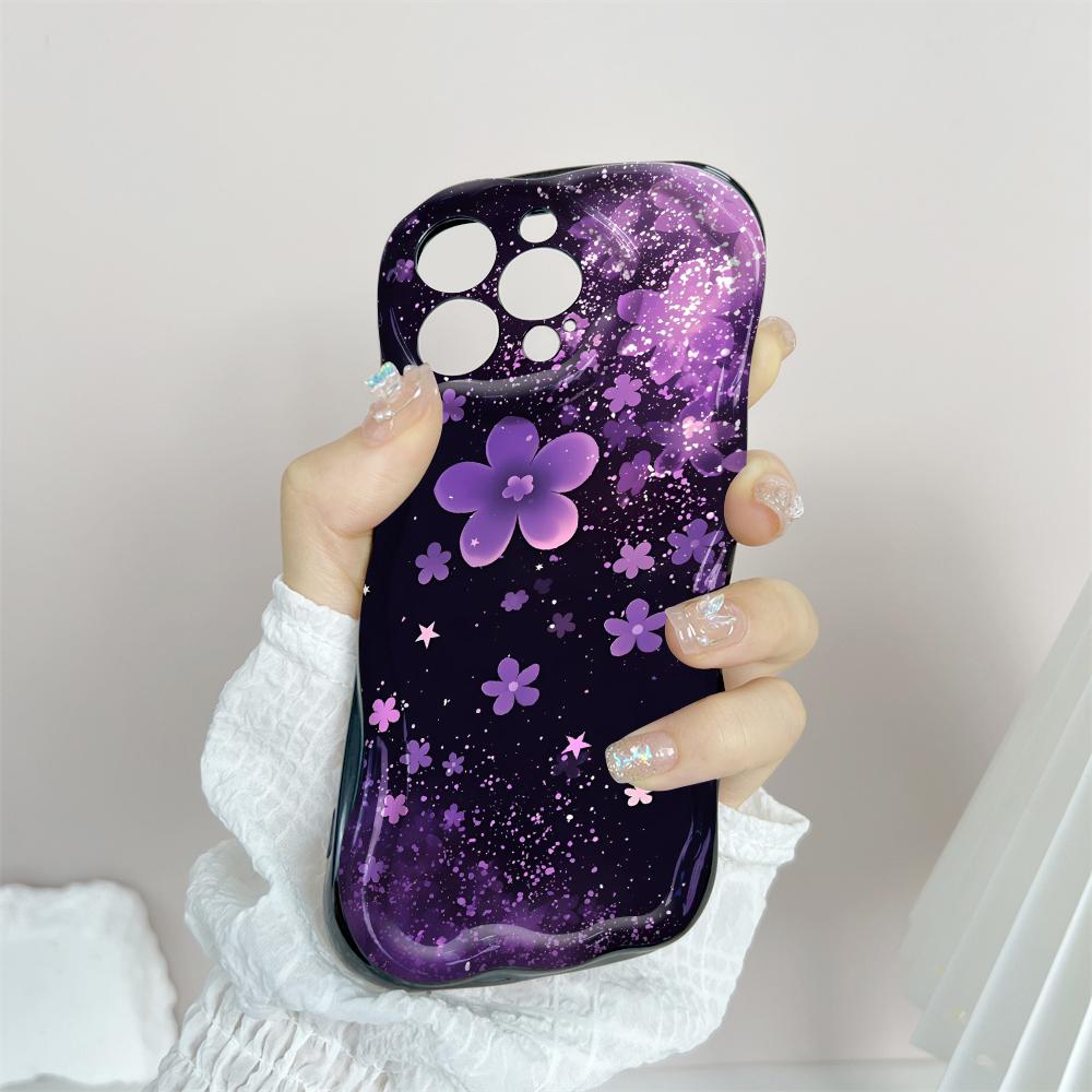 Cartoon Pattern Cream Texture Casing Wavy Edge Soft Silicone Cover Phone Case for IPhone Samsung Huawei Honor Xiaomi Redmi Infinix Tecno