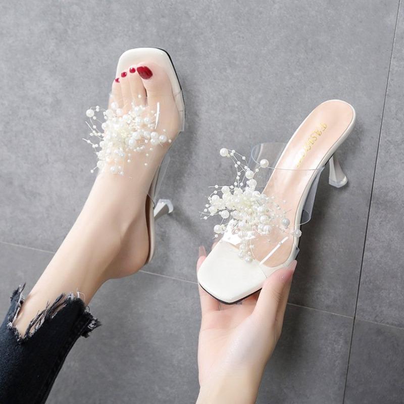 Pearl With Heel Slides Casual Shoes Wholesale H Sandal Summer 2026 New Style Original Women's Slippers and Ladies Sandals