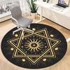 1pc Star Mandala Office Round Area Rug, Indoor Mat Suitable For Office, Under Office Chairs Bedroom Living Room Home Decor, Room Deco