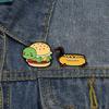 Colorful Hamburger And Hot Dog Brooch Pin Craft from Sturdy Zinc Alloy Materials Accessory for Long Time Use Styles