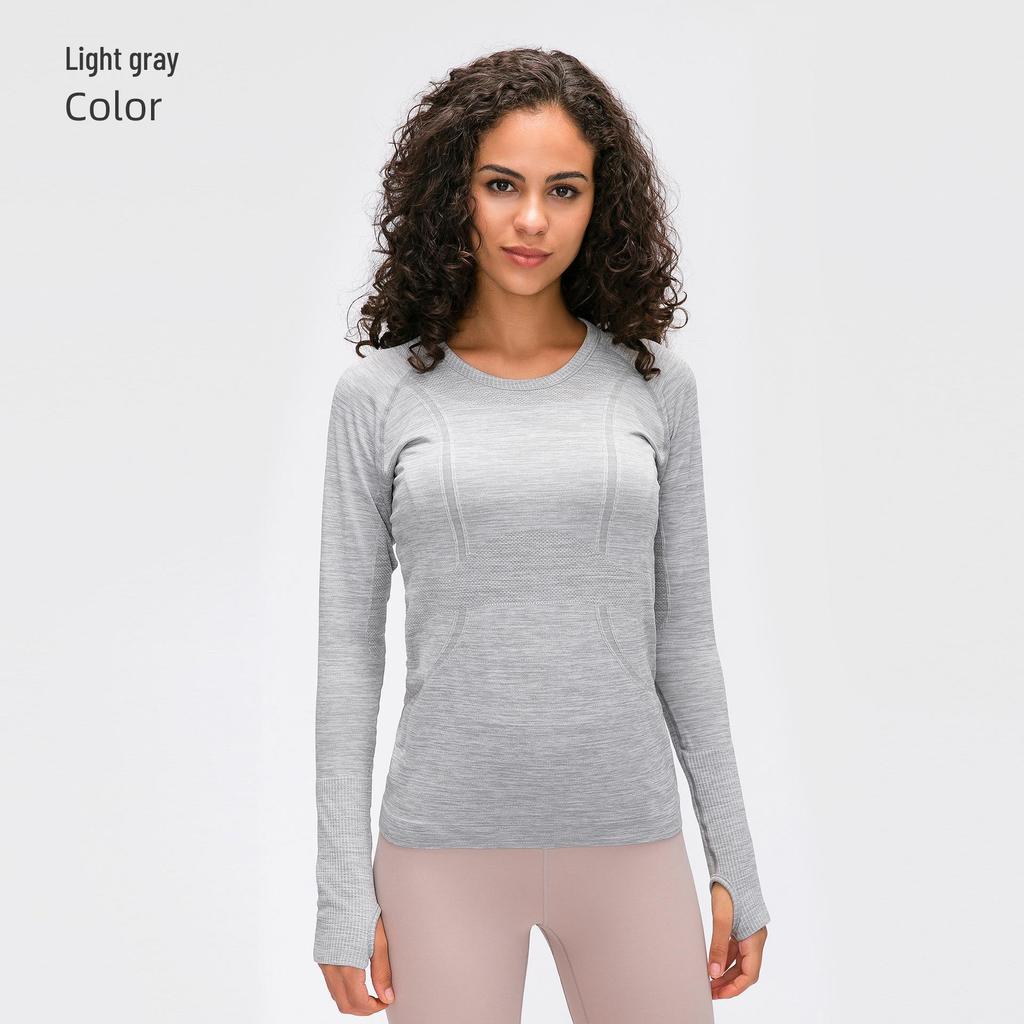 Women's Seamless Long Sleeve Yoga Top – Comfortable, Breathable, Tight-Fitting, Slimming Fitness Wear