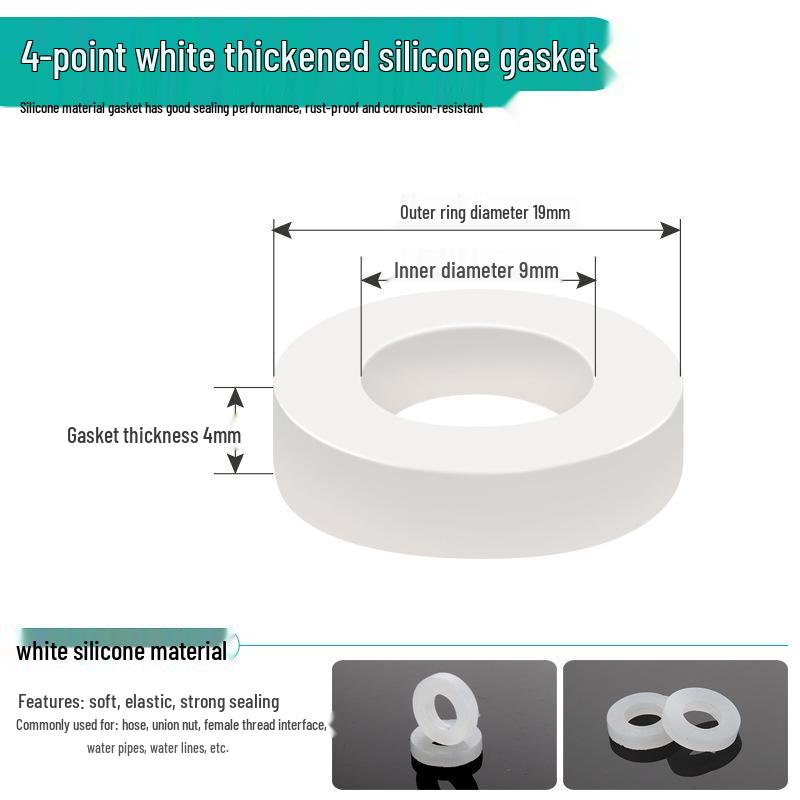 High-temp resistant rubber silicone sealing washer with flat mesh gasket for 4-point water heater and 6-point water meter shower inlet hose.