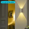 1-2 Pack Modern Indoor White Wall Light with Motion Sensor Up and Down Glowing Night Light for Living Room Hallway Bedroom Decor