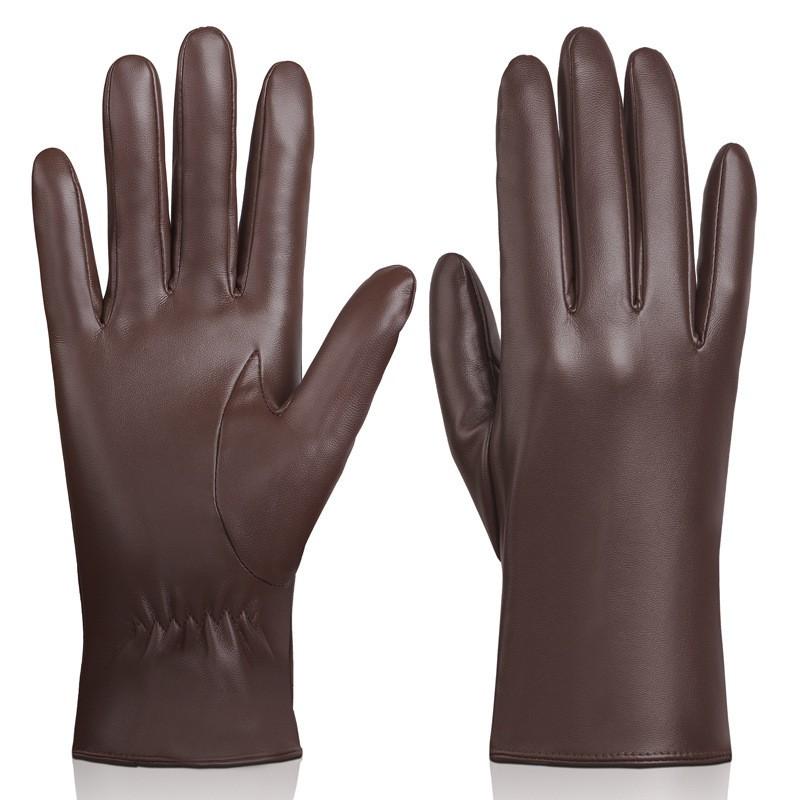 Womens Genuine Sheepskin Lined Winter Gloves Touchscreen Windproof Waterproof Driving Cycling Commuting