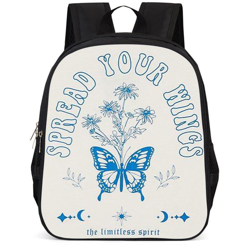 Large Capacity 15 Inch Lightweight Butterfly School Backpack For Kids Oxford Fabric