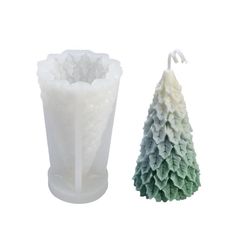Luoye Christmas Tree 3D Candle Soap Mould DIY Candle Epoxy Mold Handmade Candles Aroma Wax Soap Molds for Decoration