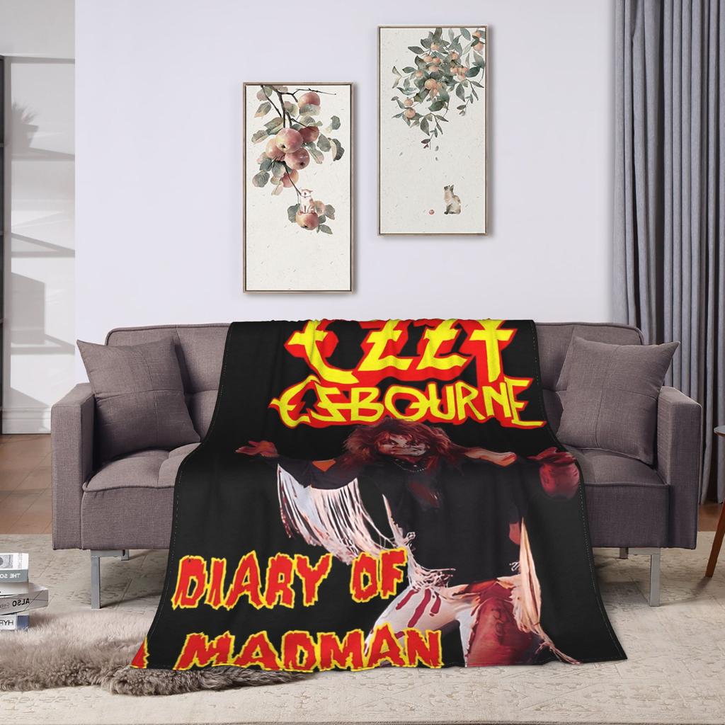 Ozzy Osbourne Blanket Warm Soft Novelty Plush Throw Blanket For Children Home Decor Flannel Bedspread Bed Cover