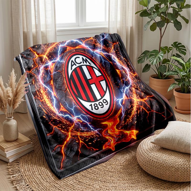AC Milan Theme blanket Soft Flannel Blanket Plush Throw Blanket Cozy Sofa Bed Blanket for Home Decor