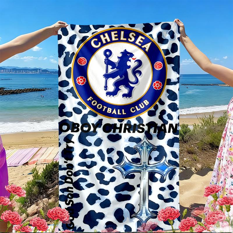 football club.C Print Beach Towel, Versatile Lightweight Absorbent Beach Towel for Pool Surf Yoga Bathroom, Perfect Birthday Holiday Gift