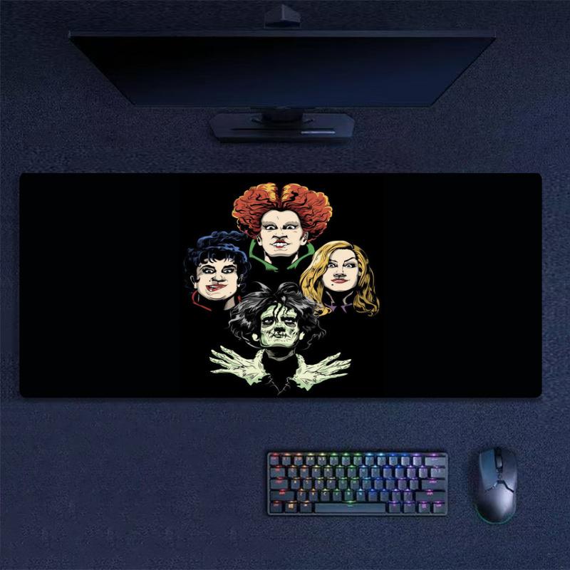 Hocus Pocus Cartoon Mouse Pad, Large Gaming Desk Mat, Non-slip XXL Mousepad for Laptop & Tablet, Mini PC Playmat with Stitched Edges