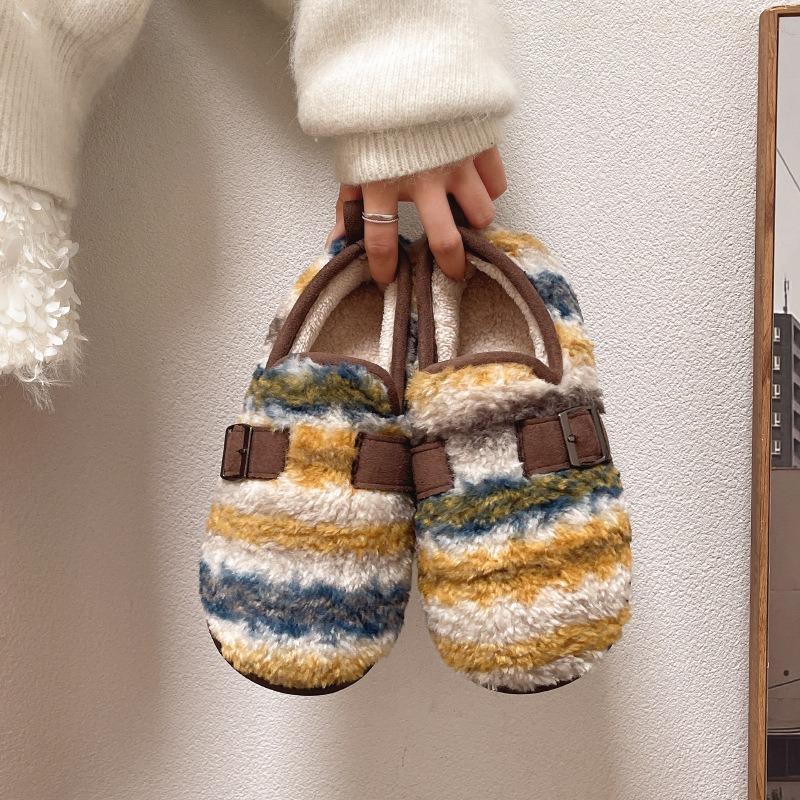

Cotton slippers women s autumn and winter versatile home indoor non-slip warm plush cotton slippers women 40-41