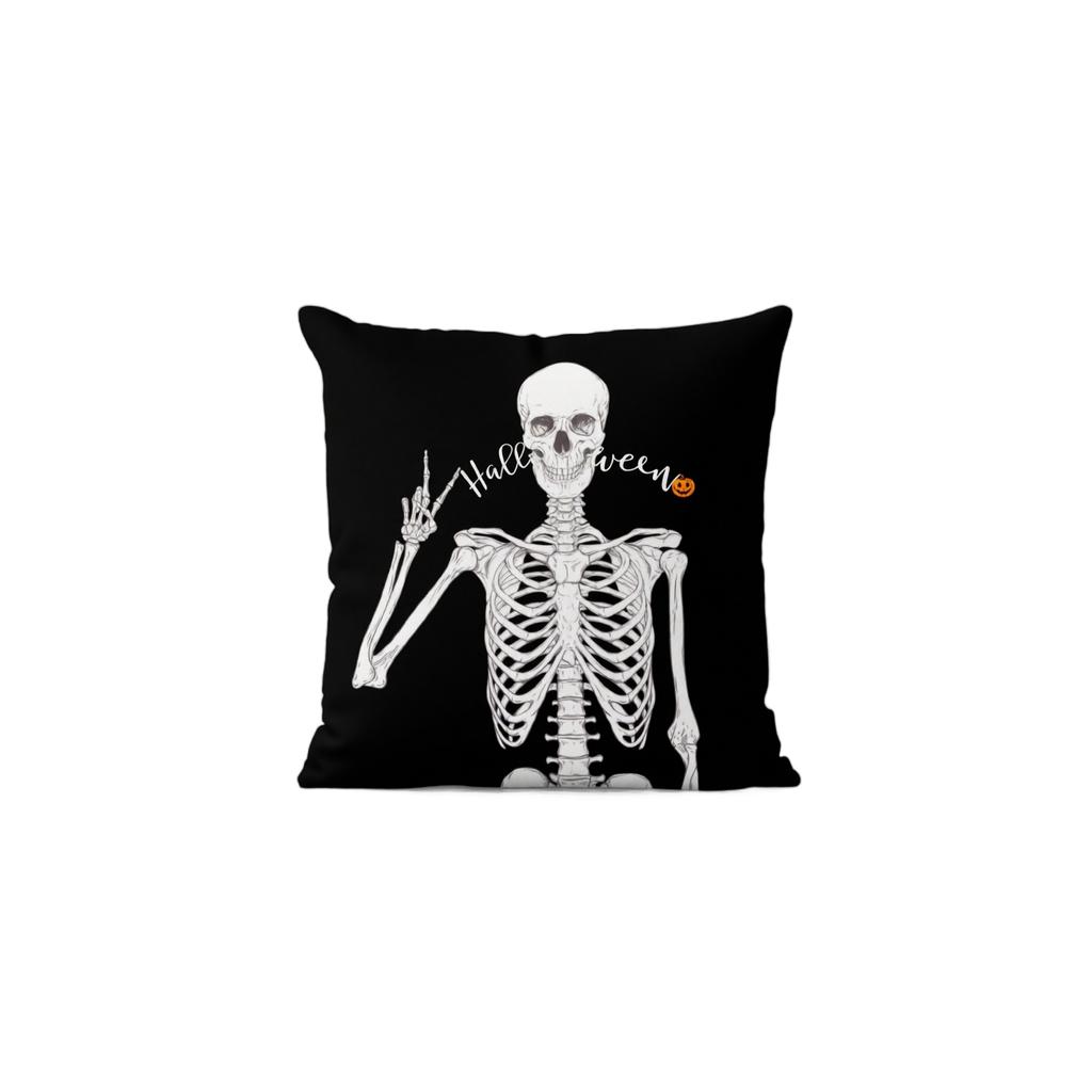 Halloween Skeleton Decorative Pillow Cover 45x45cm Party Home Sofa Cushion Case Seasonal Holiday Decoration Without Insert