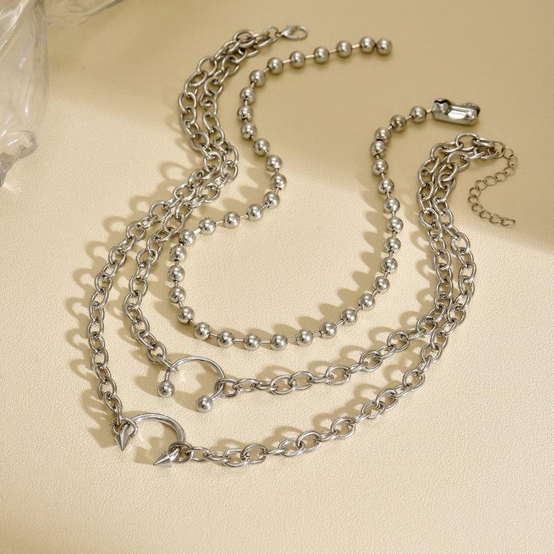 Pendants, necklaces, jewelry, hip-hop trend, niche personality, punk style, multi-layer design items.