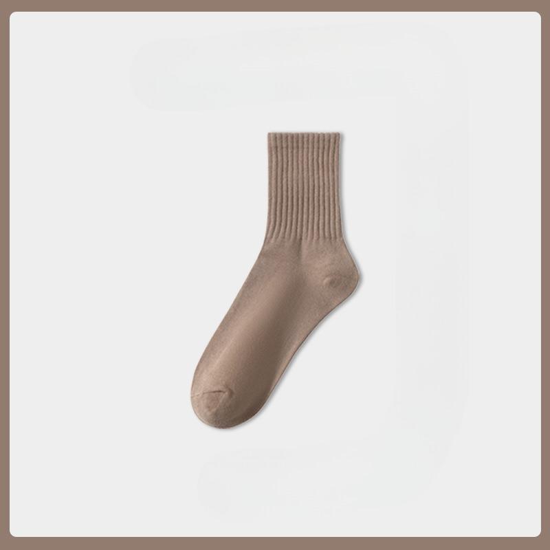 Female Spring and Autumn Pure Cotton Boneless Deodorant Anti Pilling Moon Son Tube Pile Socks