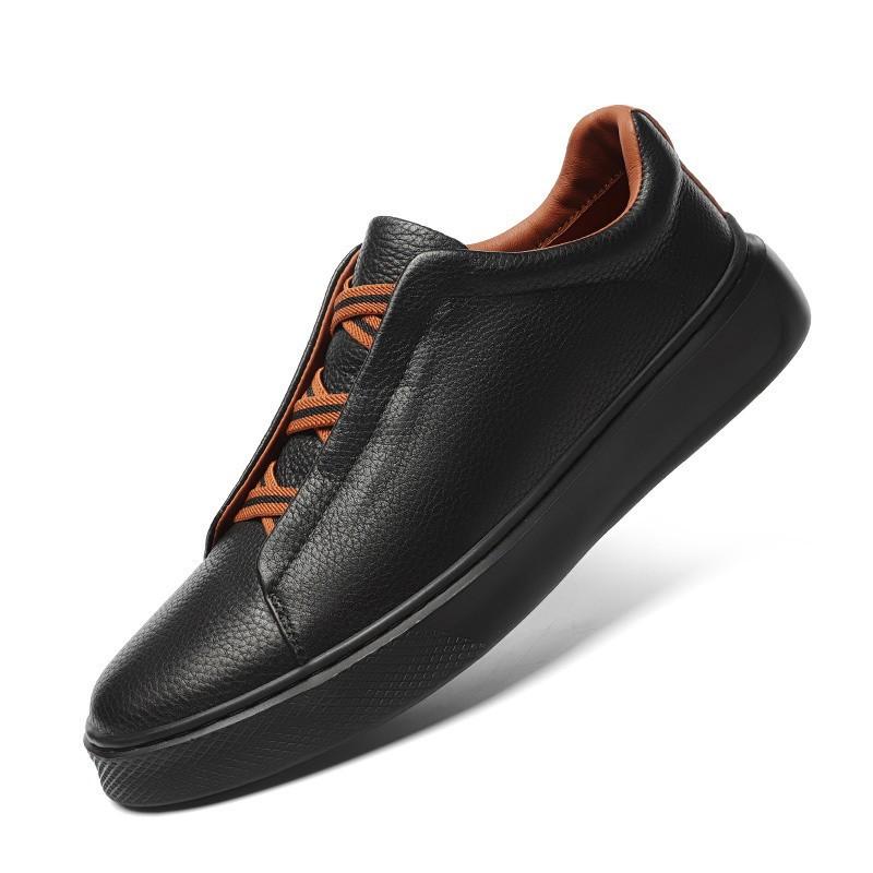 Autumn new high-end light luxury waterproof casual shoes lightweight lace-up thick baseplate shoes 38