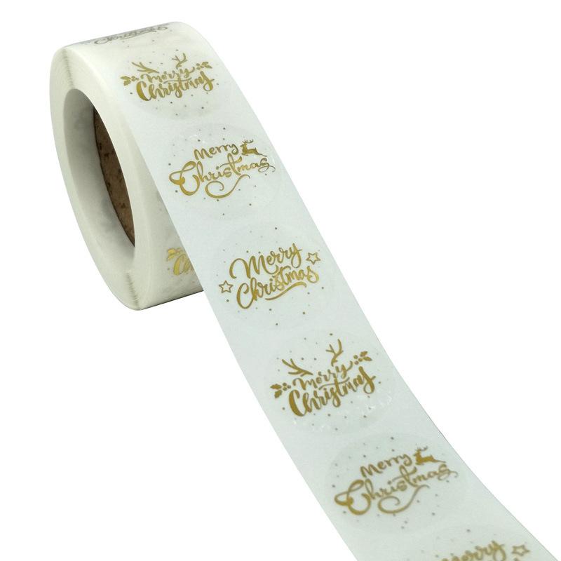 500 Transparent Dragon Holiday Stickers: Hot Gold Christmas Gift Labels