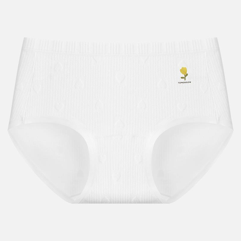 Nouveau slip en coton pur à entrejambe long 10A antibactérien pour femmes, motif floral doux, pour le printemps et l'automne